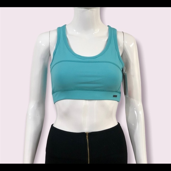 Mono B Womens Size M Sports Bra Teal Top Gym Workout Bra Racerback Blue NWT - Picture 10 of 10